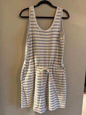 Old Navy Blue & Cream Striped Terry Romper